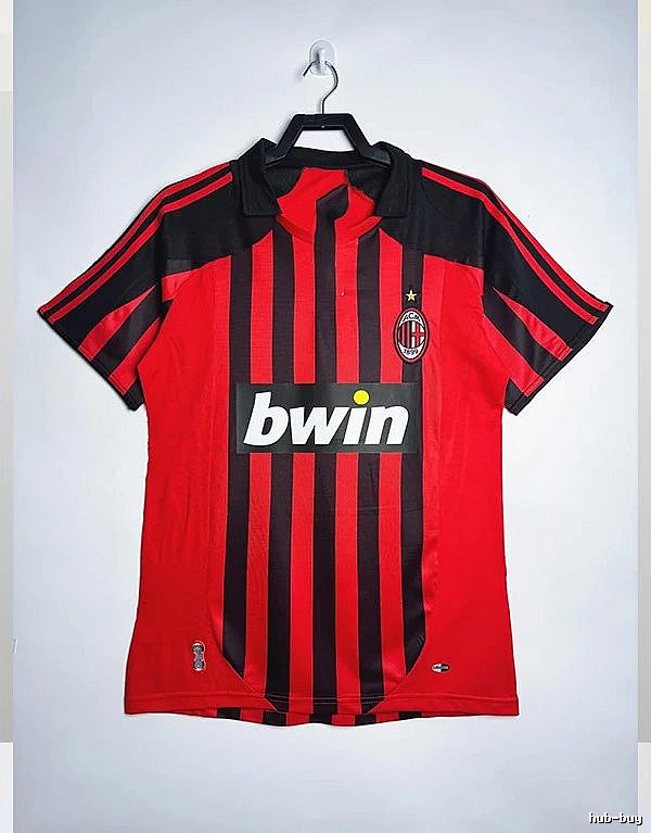 AC Milan Premium Style Retro soccer jersey Red Black Striped for Resort Outfits