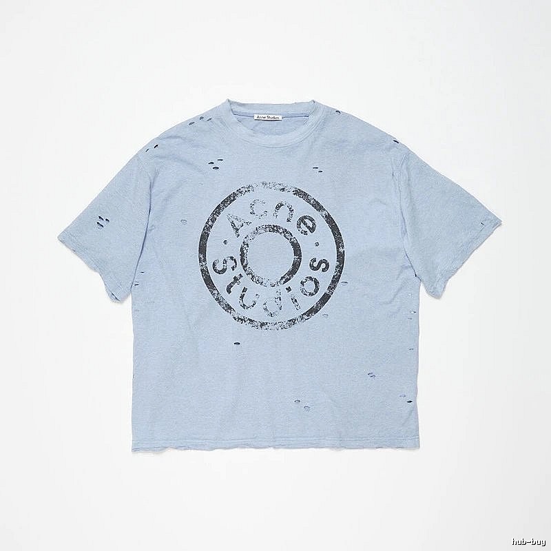 Acne Studios 2090-80 Blue Style Ac908041 Stockholm Logo T-Shirt Training Look