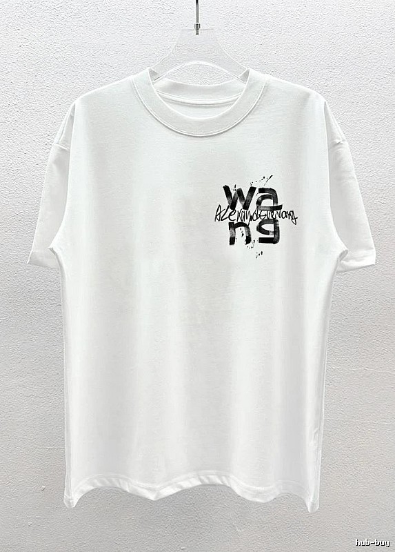 Alexander Wang Ink Wash Print Street Style White T-Shirt