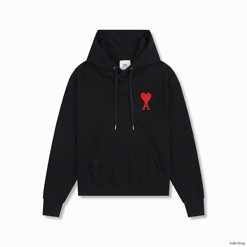 AMI Embroidered Heart Black Sweatshirt