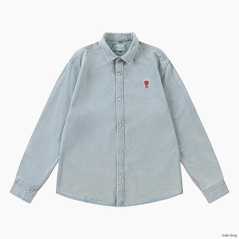AMI Love Retro Style Denim Shirt