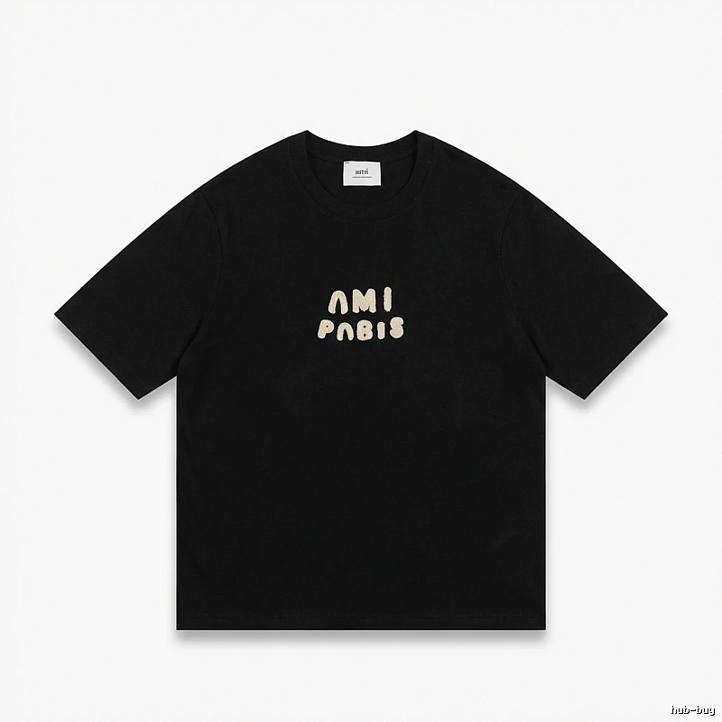AMI Paris Alphabet Style Black T-shirt