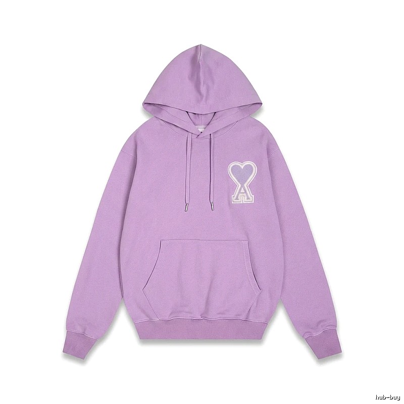 AMI series trendy brand light purple hoodie