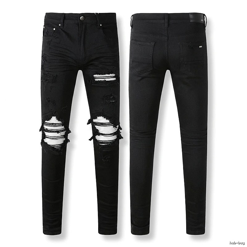 AMI trendy brand black jeans with holes