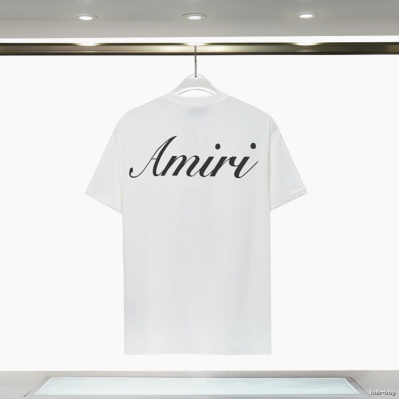 Amiri Easy Match Graphic T-shirt White Blue Amiri for Leisure Wear
