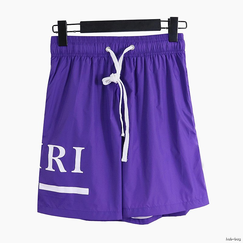 AMIRI Letter Print Street Style Purple Shorts