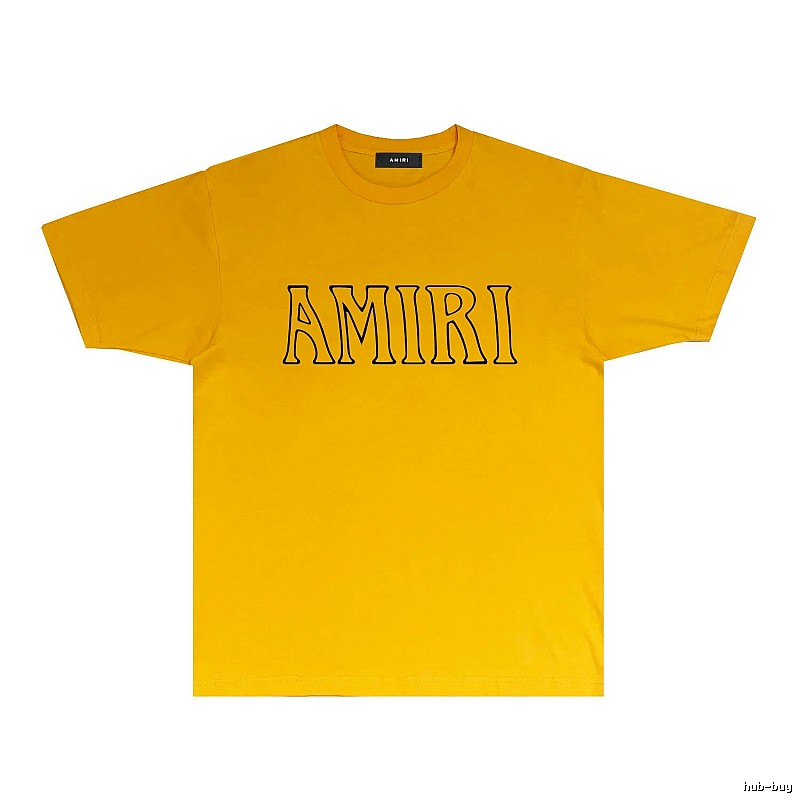 AMIRI minimalist style yellow T-shirt
