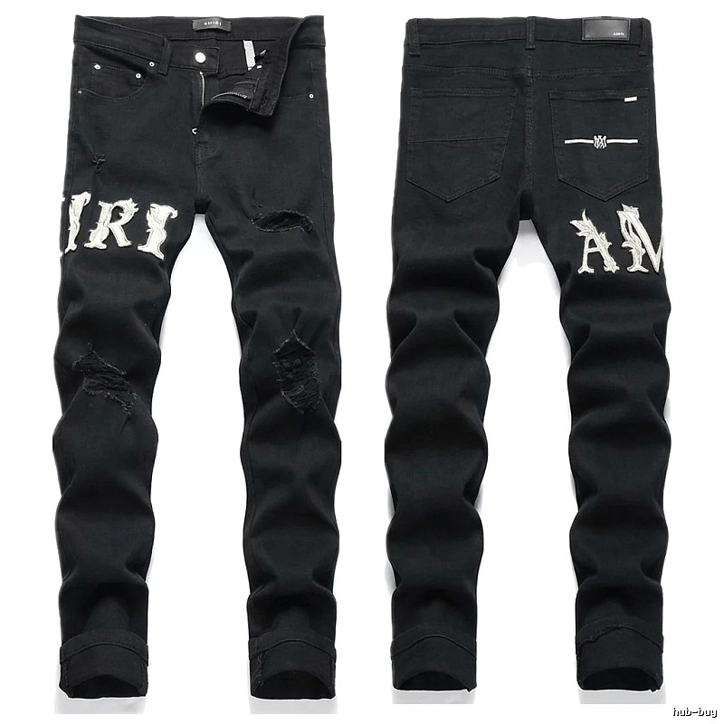 AMIRI Trendy Black Jeans with Holes