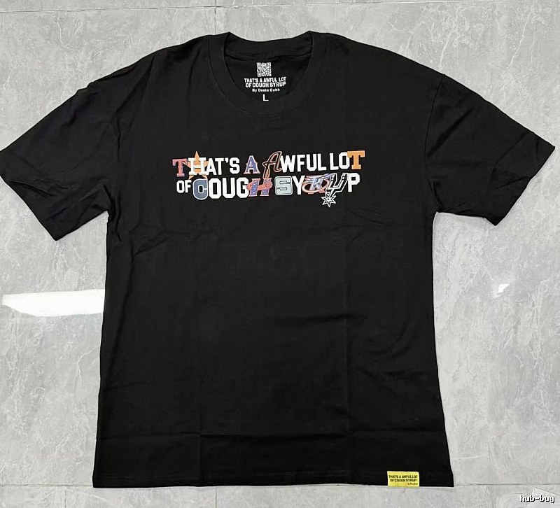 Awful Lot Color-block Printed Street Style Black T-shirt