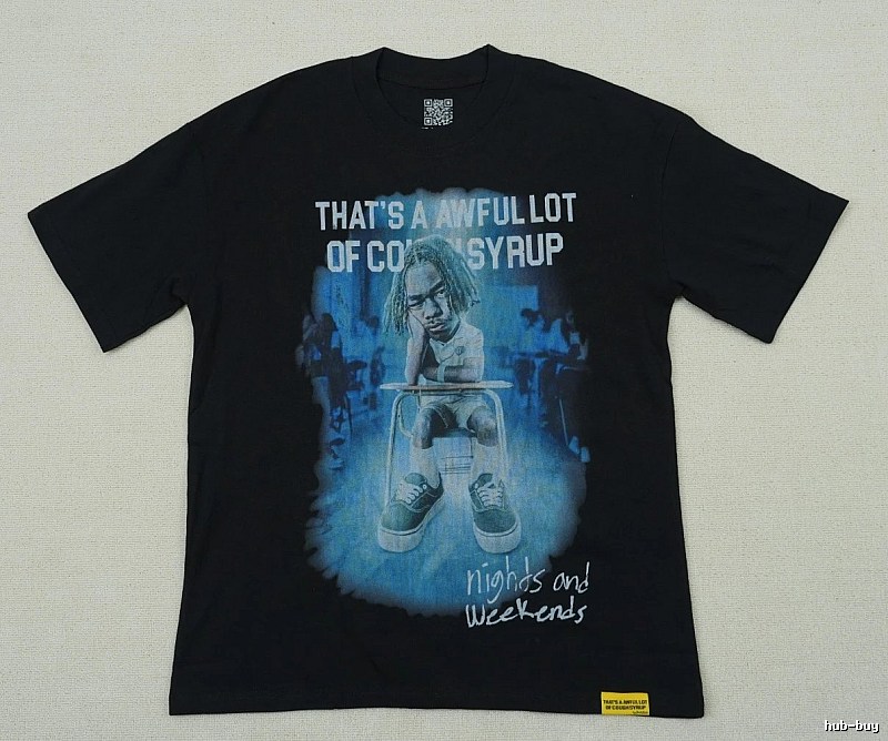 AwfulLot Portrait Print Street Style Black Short-sleeve T-shirt