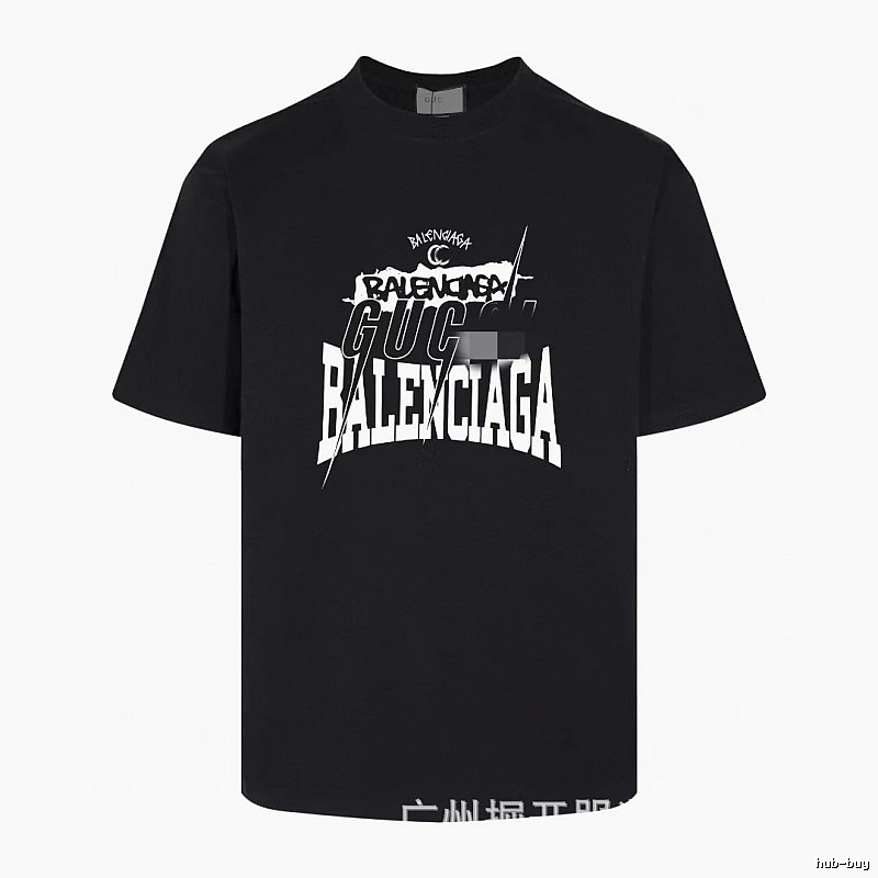 Balenciaga Co-branded Street Style Black Short-sleeve T-shirt