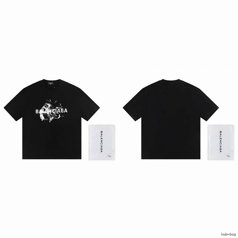 Balenciaga Distressed Print Cool Trendy Black T-Shirt
