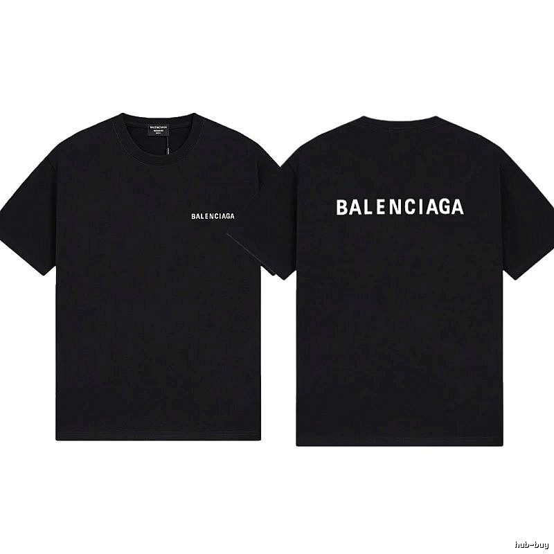 Balenciaga Letter Print Minimalist Style Black T-shirt