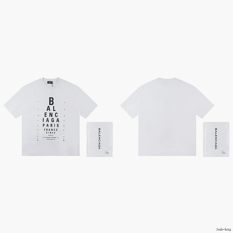 Balenciaga Letter Print Street Style White T-Shirt