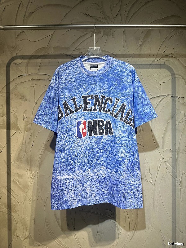 Balenciaga NBA Co-branded Blue T-shirt