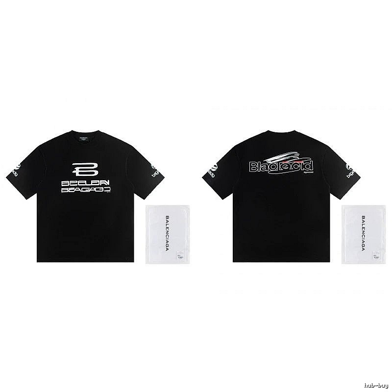 Balenciaga Printed Street Style Black T-shirt