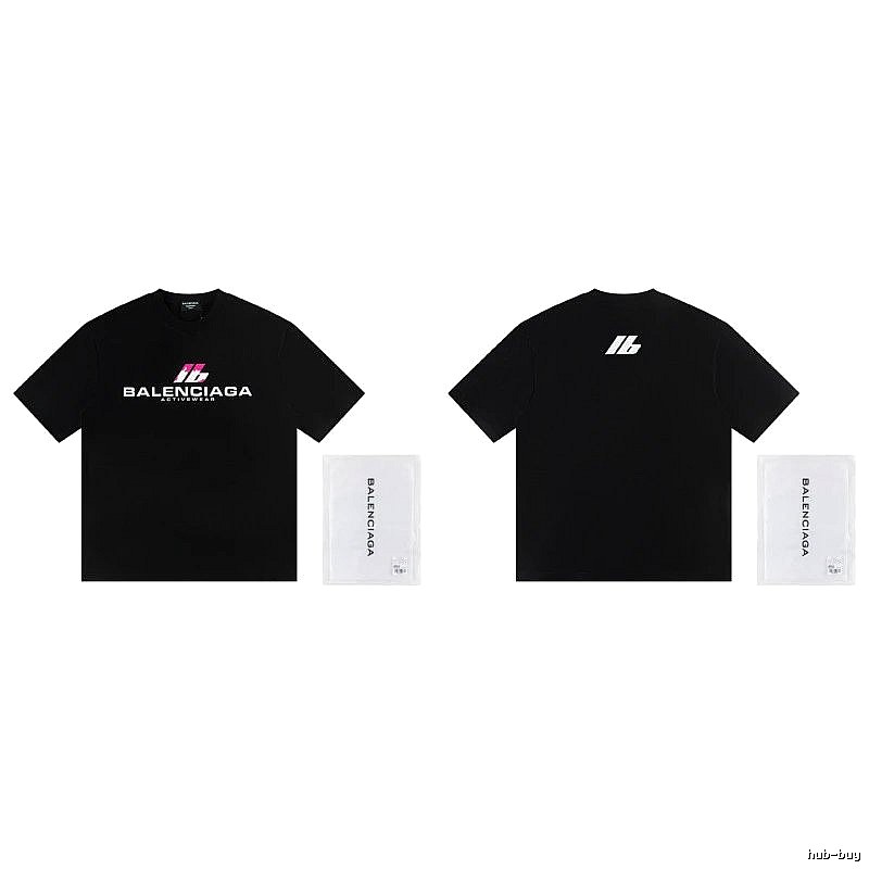 Balenciaga Sport Collection Edgy Cool Style Black Short-sleeve T-shirt