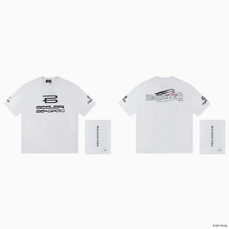 Balenciaga Trendy Racing Print White T-Shirt