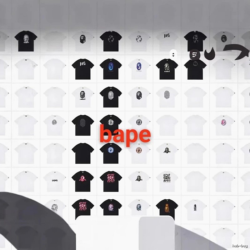 Bape Ape Head Black and White Trendy T-shirt