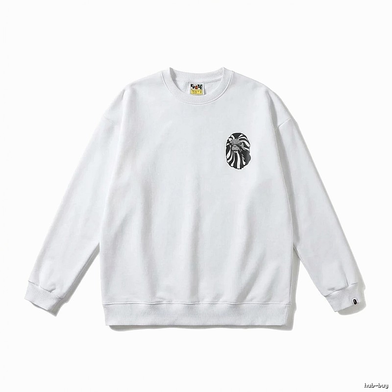 Bape Ape Head Minimalist Style White Sweatshirt