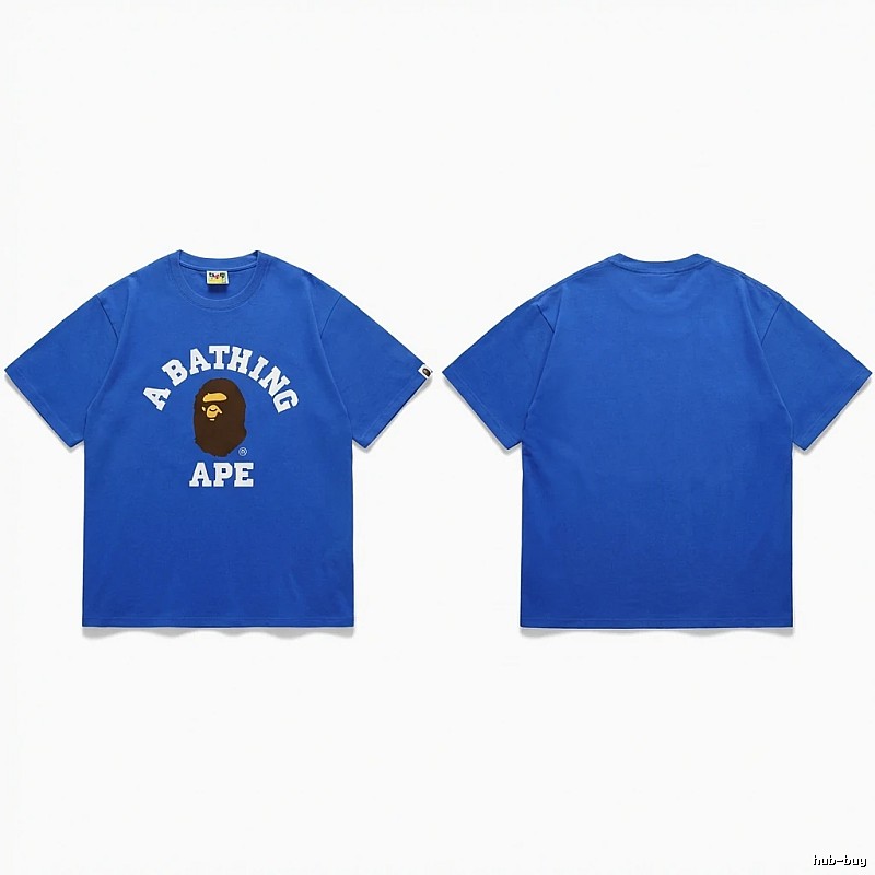 Bape Ape Head Simple Style Blue T-shirt