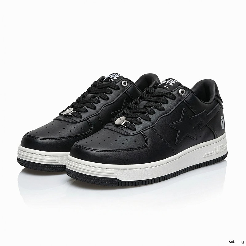 Bape black and white trendy sneakers.