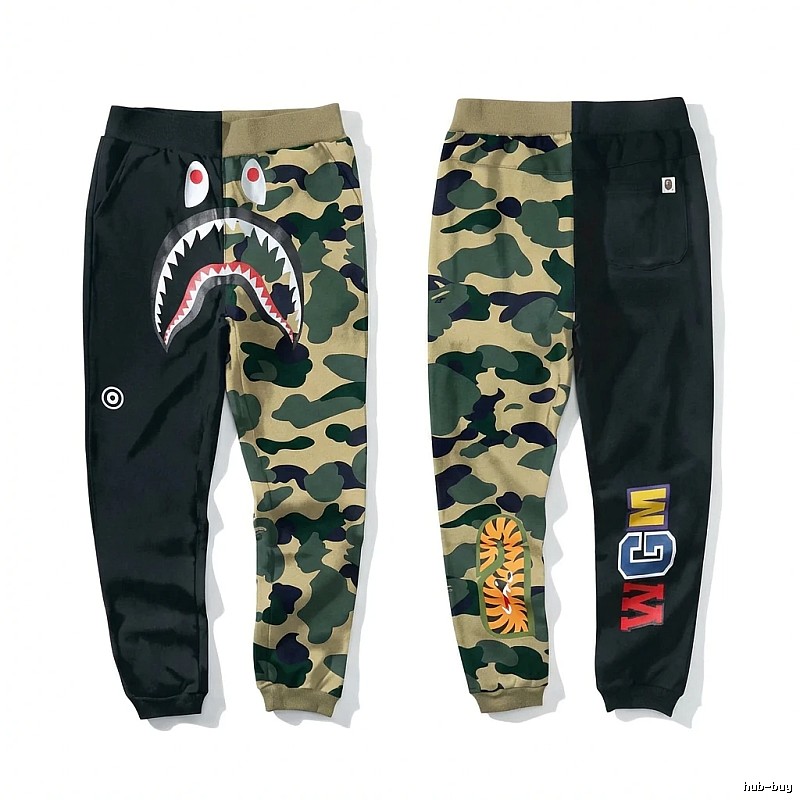Bape camouflage-patterned patchwork casual pants