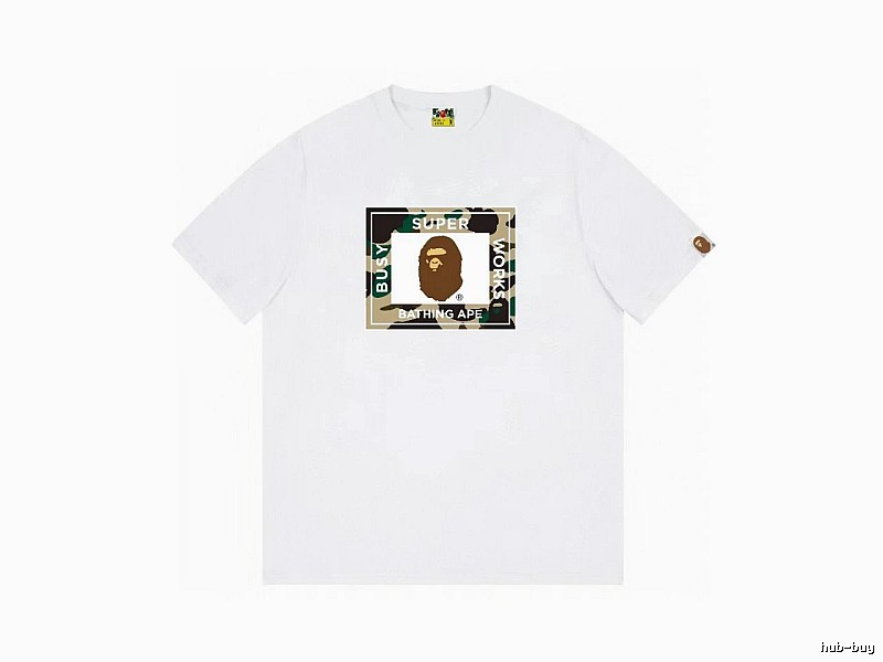 Bape camouflage-style white T-shirt