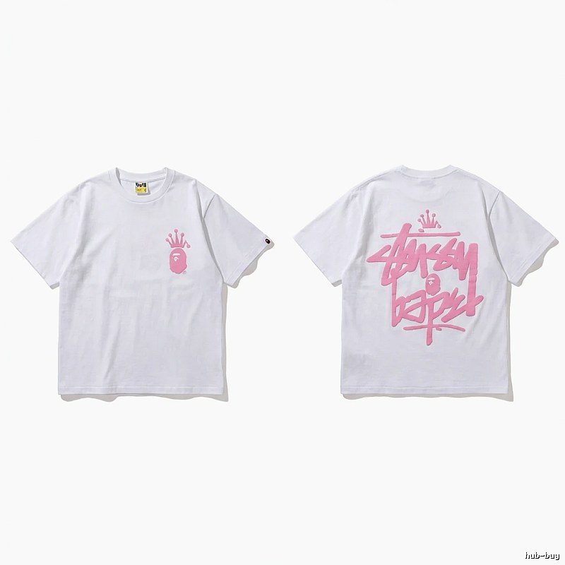 Bape Crown Graffiti Style White T-shirt