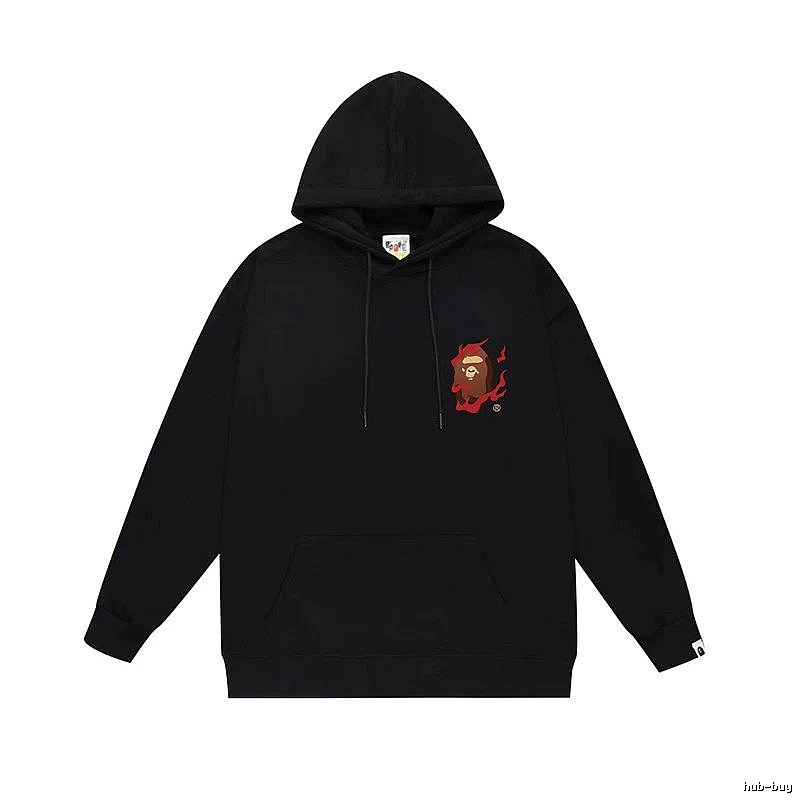 Bape Flame Wind Black Hoodie