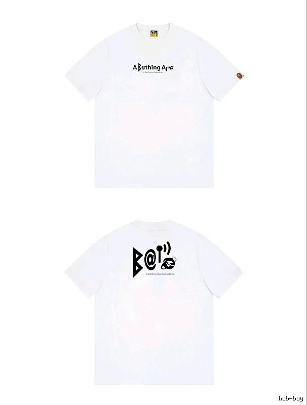 Bape letter print simple white T-shirt