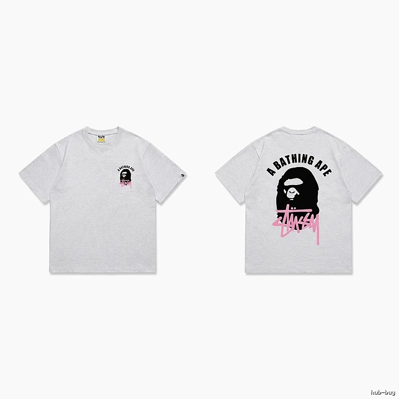 Bape Pink Trendy and Cool Short-sleeve Shirt