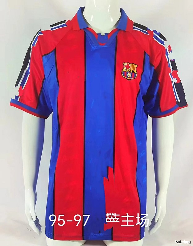 Barcelona Streetwear Retro soccer jersey Blue Red Barcelona with Practical Shape