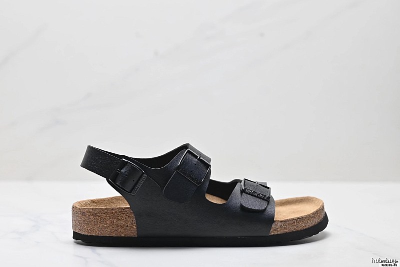 BIRKENSTOCK Casual Style Black Double-Buckle Sandals