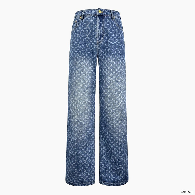Blue Monogram Knit Pants by CELINE