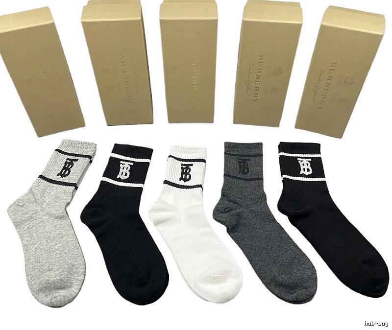 Burberry alphabet-style socks (black/white/grey)