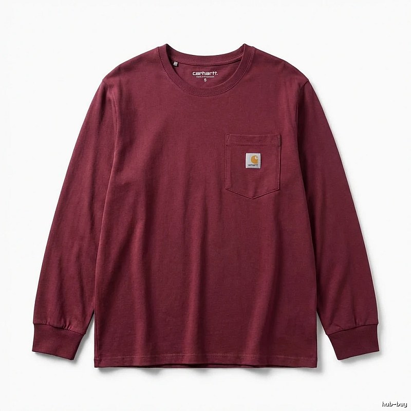 Carhartt basic simple wine red long sleeves