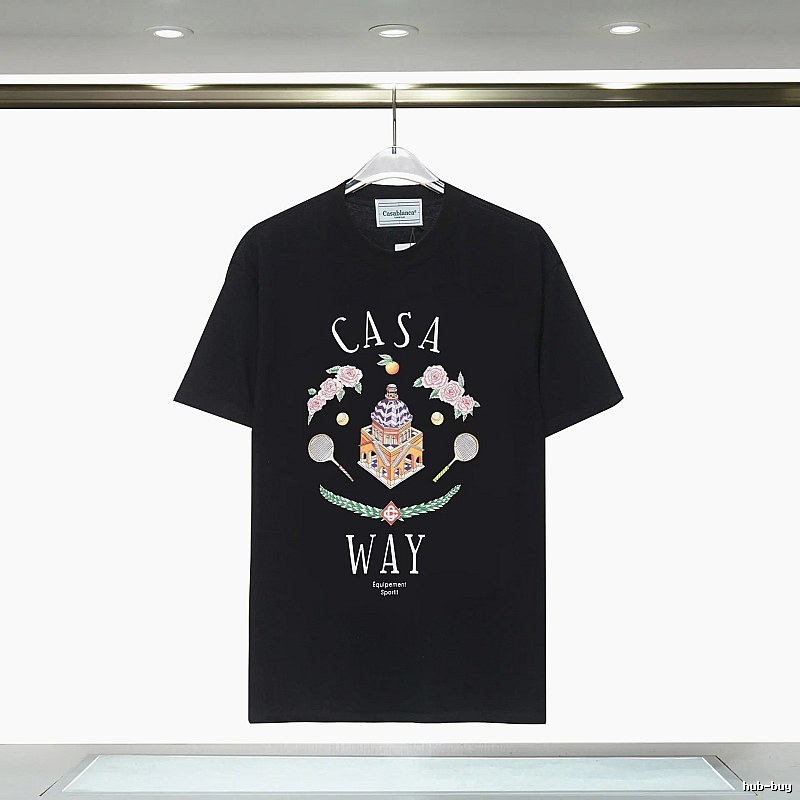 Casablanca Print Retro Style Black T-shirt