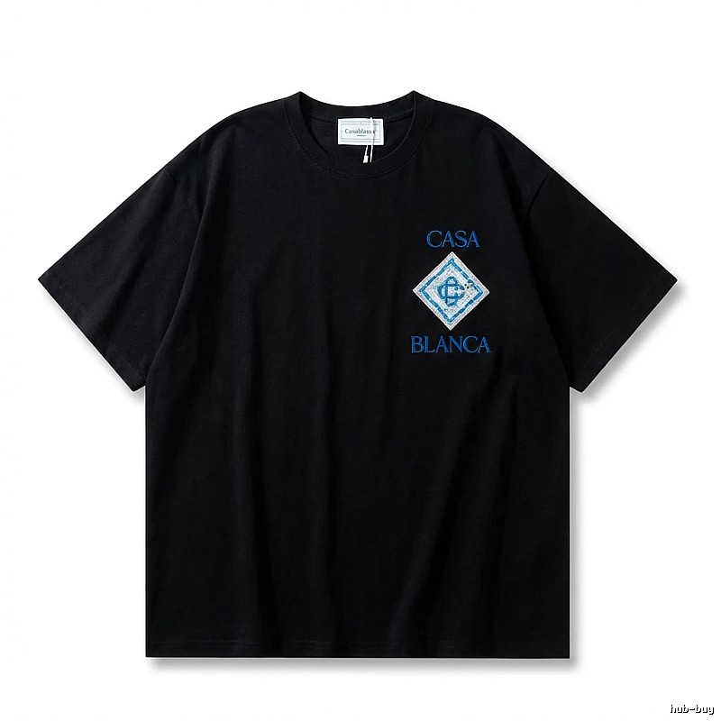 Casablanca trendy brand black short-sleeve