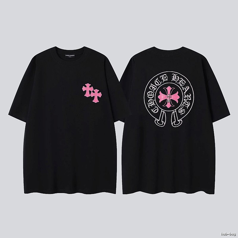 Chrome Hearts Cross Embroidered Street-style Black T-Shirt