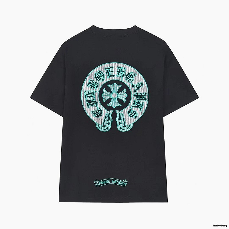 Chrome Hearts Cross Embroidered Vintage Style Black T-Shirt