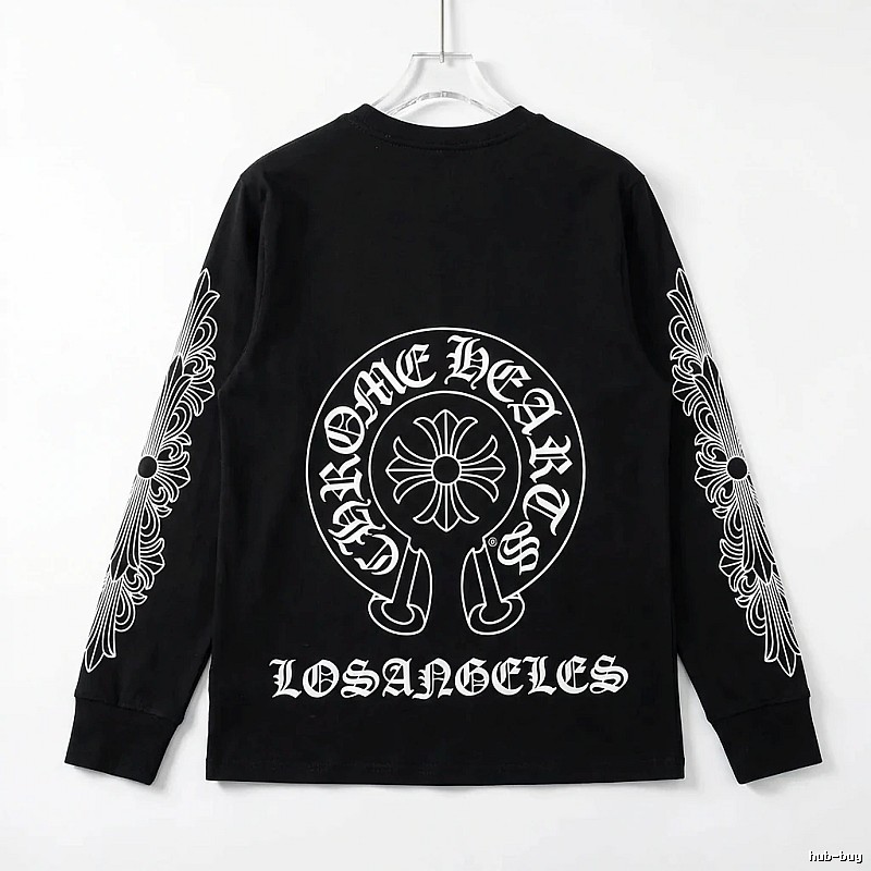 Chrome Hearts Cross Flower Dark Style Black Long Sleeve