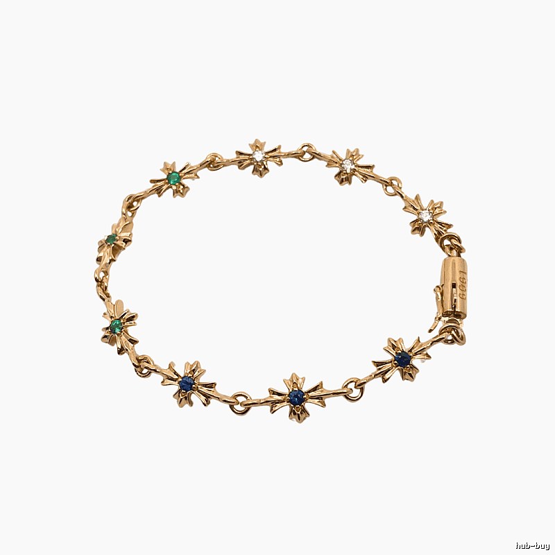 Chrome Hearts Cross Star Retro Style Gold Bracelet