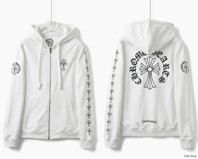 Chrome Hearts Cross Trendy White Hoodie