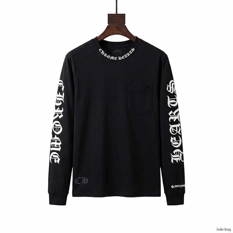 Chrome Hearts Dark Style Long-sleeved Black T-shirt