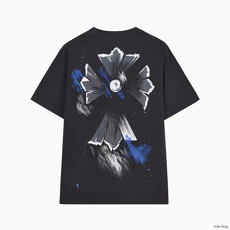 Chrome Hearts Ink-splattered Cross Street Style Black T-shirt