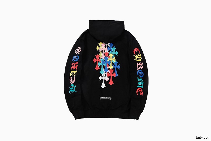 Chrome Hearts Lightweight Cross graphic hoodie Black Blue Cross for Trend Styling