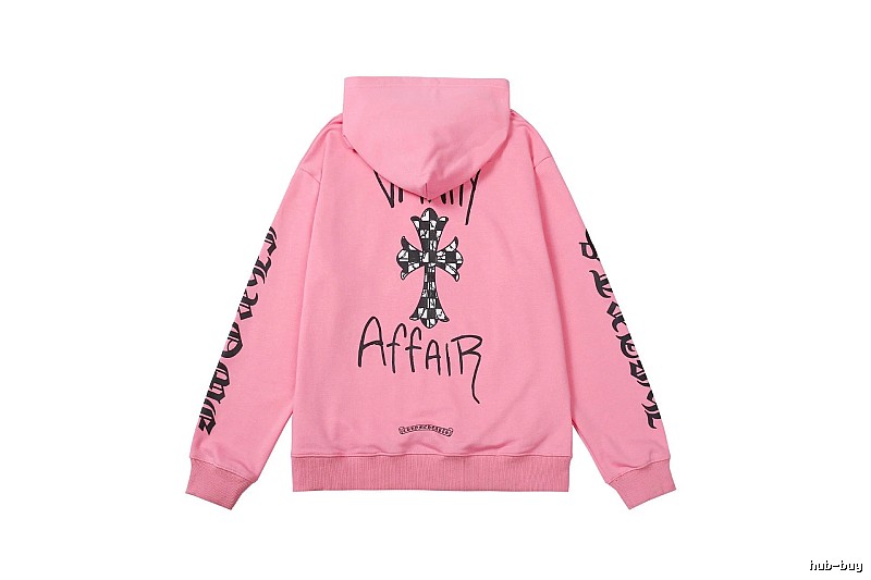 Chrome Hearts Streetwear Cross graphic hoodie Black Blue Cross with Practical Shape