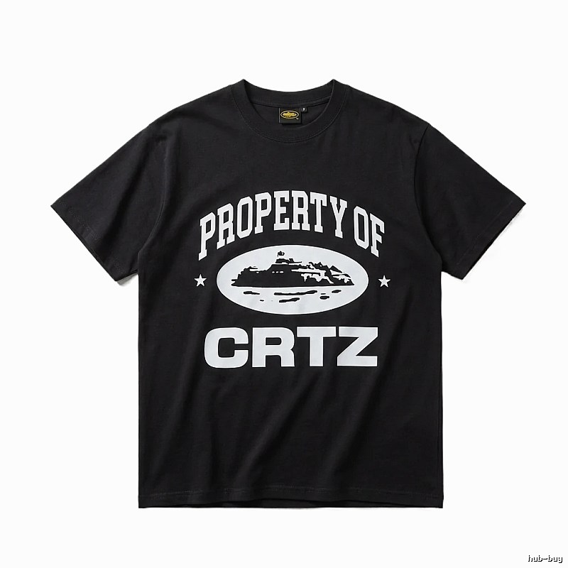 Corteiz black and white minimalist style T-shirt
