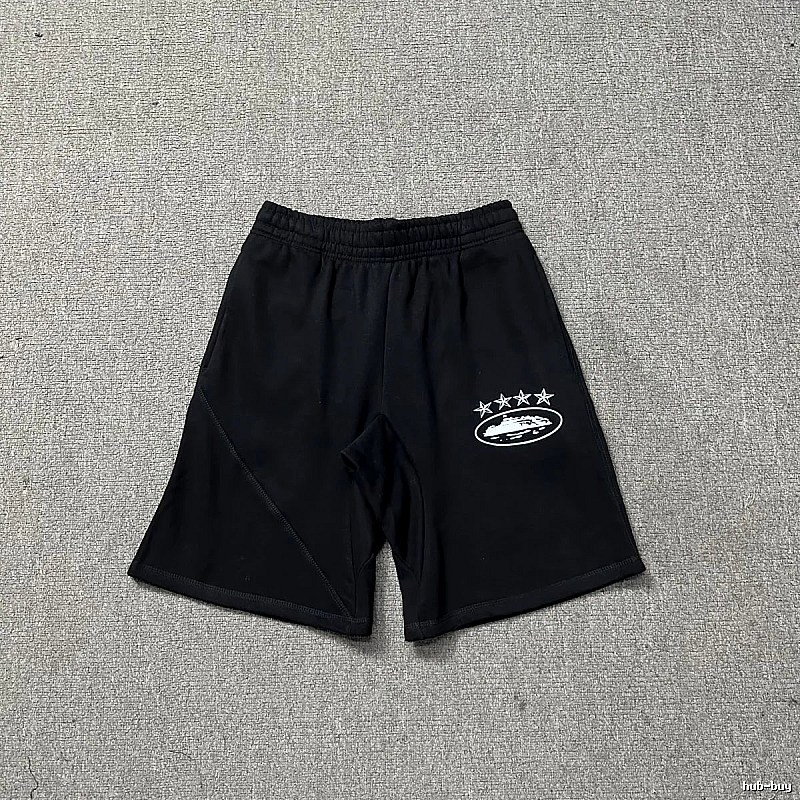 Corteiz five-star pattern black shorts